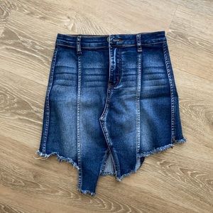 Asymmetrical denim skirt fashionnova